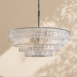Ravello Modern Chandelier for Dining Room, 4-Tier Round Glass, 36 Inch, 6 Lights, Dimmable