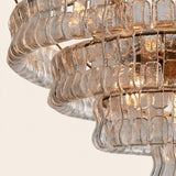 Ravello Modern Chandelier for Dining Room, 4-Tier Round Glass, 36 Inch, 6 Lights, Dimmable