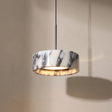 Flush Mount Ceiling Lights, Calla Natural Marble Round Ceiling Light, Soft Diffused Light