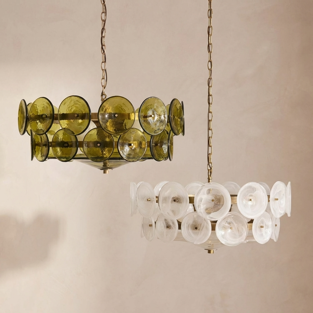 Aube Chandeliers for Dining Room, Milk White Glass Chandelier, Hand-Finished Shades