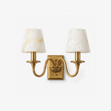 Tavira Wall Sconces, Alabaster Double Arm Sconce Wall Light, Swan Arm, Brass, Nickel or Black