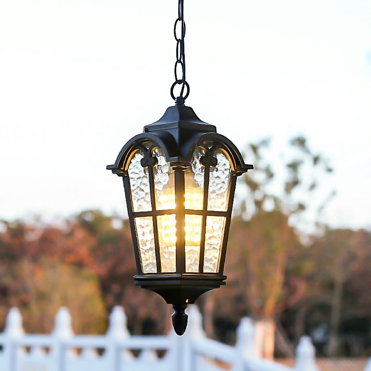 Julian Outdoor Lantern Pendant Light, Rustic Roman Design, Waterproof