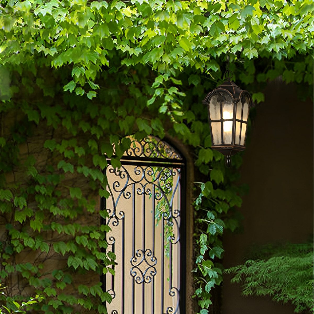 Julian Outdoor Lantern Pendant Light, Rustic Roman Design, Waterproof