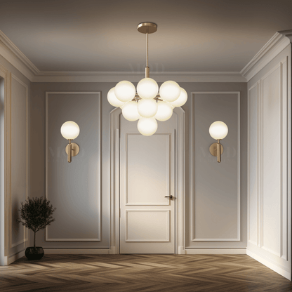 Solenne Pendant, 13 Lights, full cluster view