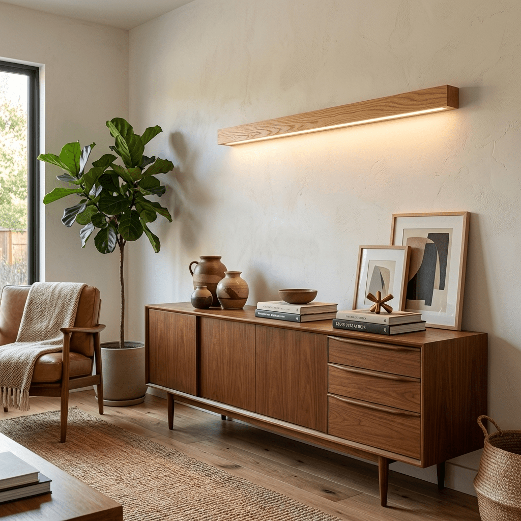 Soren Wood Wall Sconce Light, Linear Wood Wall Light, 3000K LED, Wall or Ceiling Mount