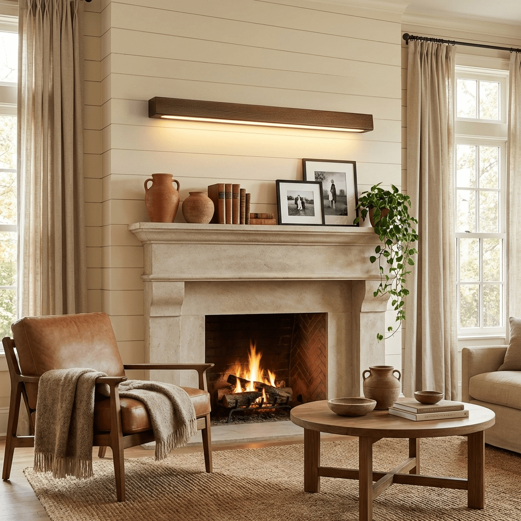 Soren Wood Wall Sconce Light, Linear Wood Wall Light, 3000K LED, Wall or Ceiling Mount
