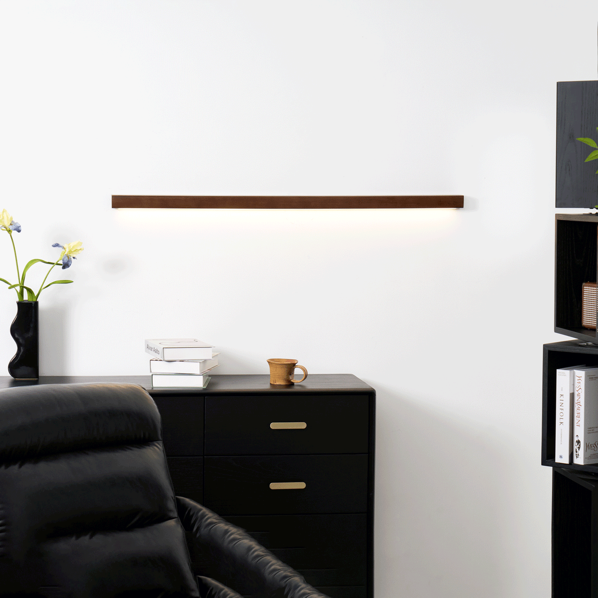 Soren Wood Wall Sconce Light, Linear Wood Wall Light, 3000K LED, Wall or Ceiling Mount