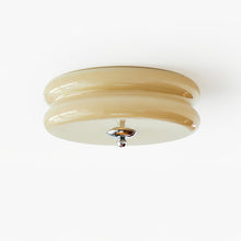Art Deco Vintage Ceiling Light — Chrome & White finish, front view