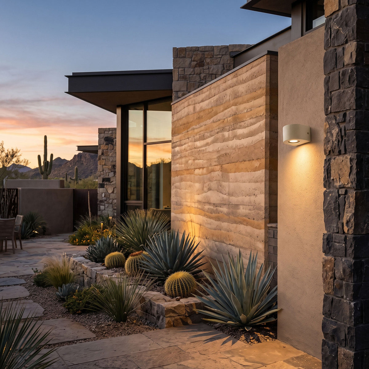Arvessa Outdoor Exterior Wall Lights, Micro-Cement Sconce, 5W LED 3000K, IP54, Covered Porch