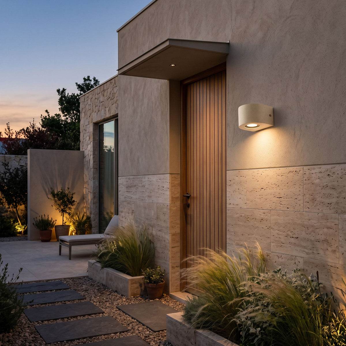 Arvessa Outdoor Exterior Wall Lights, Micro-Cement Sconce, 5W LED 3000K, IP54, Covered Porch