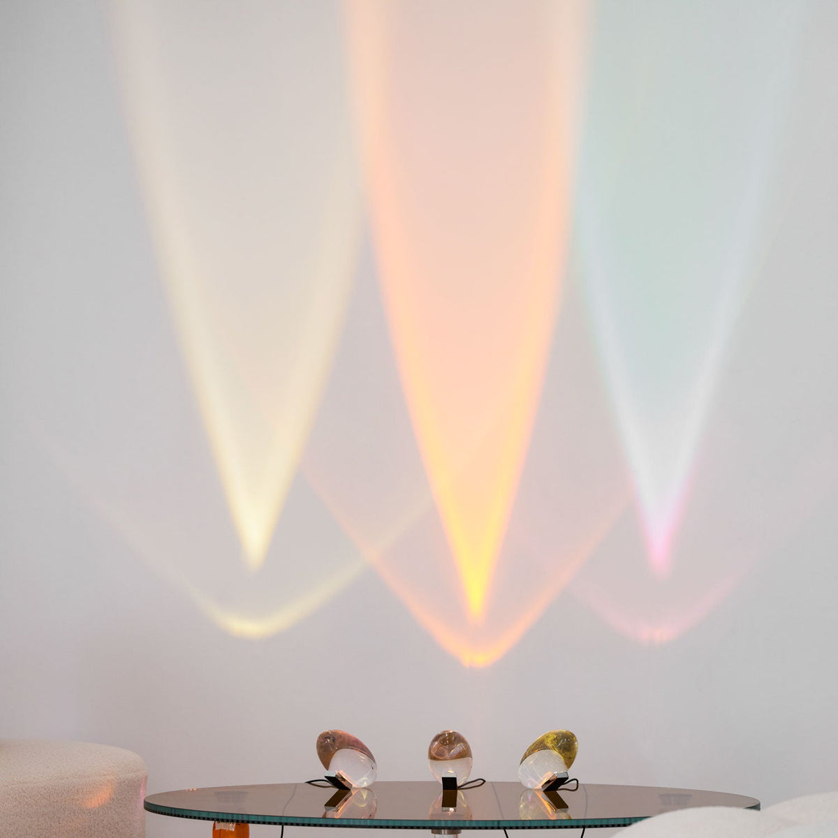 Soren Lamps for Table, Modern Crystal Table Lamp, Plug-In COB LED, Three Light Colors