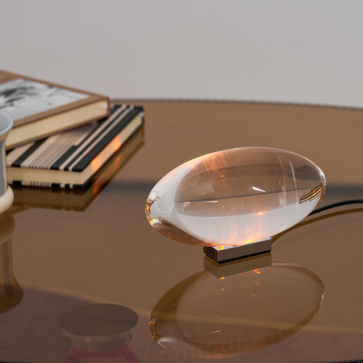 Soren Lamps for Table, Modern Crystal Table Lamp, Plug-In COB LED, Three Light Colors