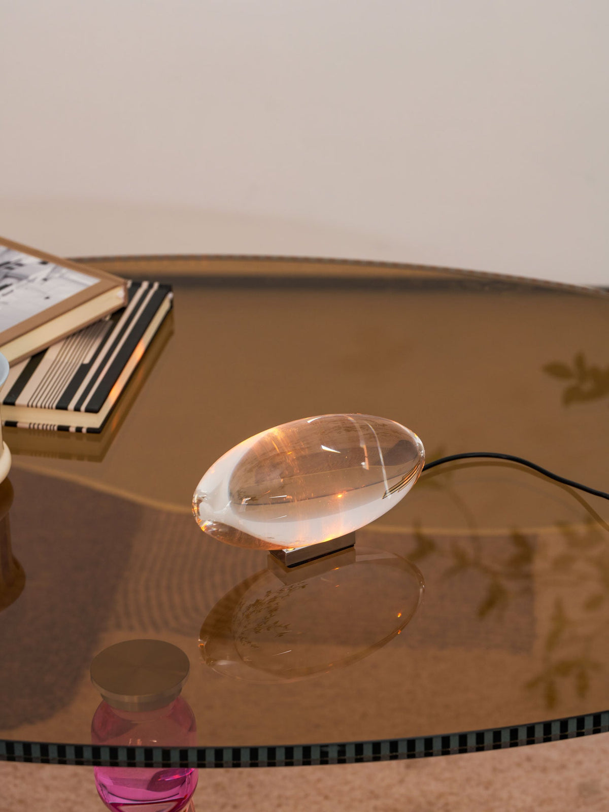 Soren Lamps for Table, Modern Crystal Table Lamp, Plug-In COB LED, Three Light Colors