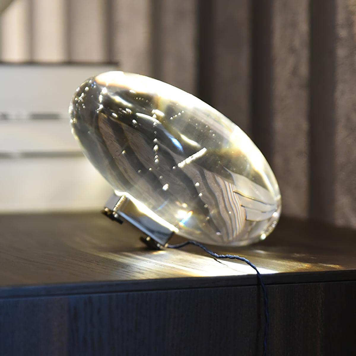 Soren Lamps for Table, Modern Crystal Table Lamp, Plug-In COB LED, Three Light Colors