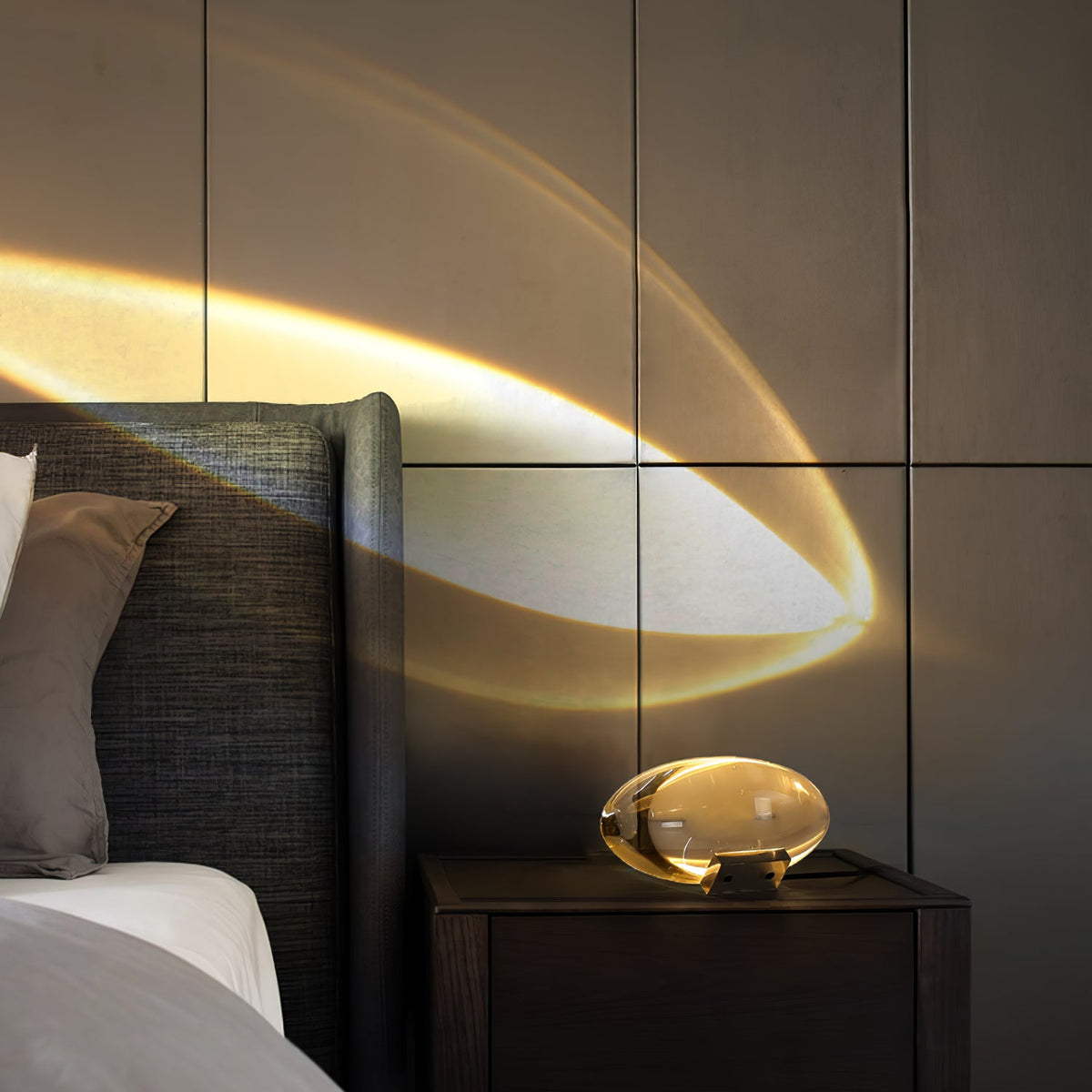 Soren Lamps for Table, Modern Crystal Table Lamp, Plug-In COB LED, Three Light Colors