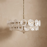 Alvar Chandeliers for Dining Room, Amber Glass Tiered Chandelier, Antique Brass, 24 or 31 Inch