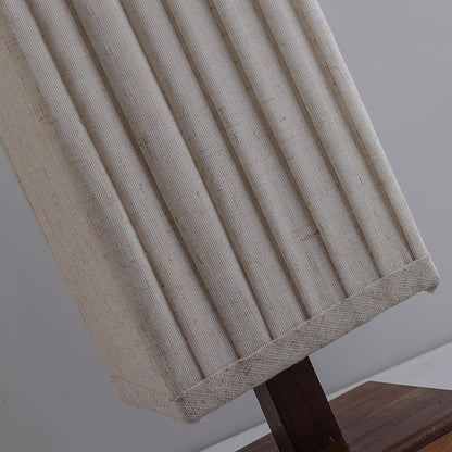 Bailey Wabi-Sabi Wood Floor Lamp, Walnut & Beige Fabric Shade, Integrated LED