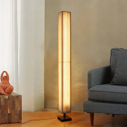 Bailey wood floor lamp in a living room setting