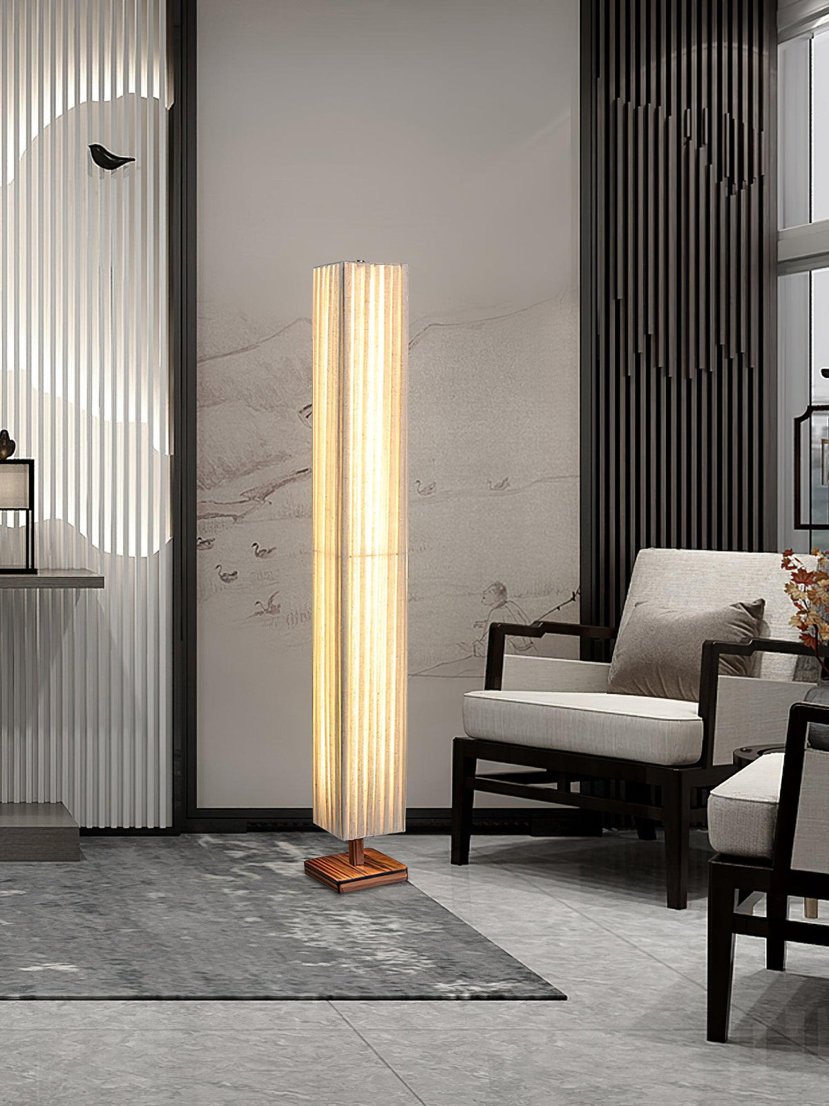 Bailey wood floor lamp in a home office setting