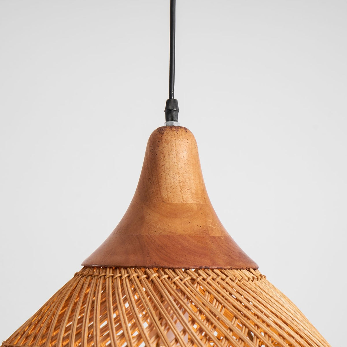 Rattan Pendant Light, Woven Braided Hanging Lamp for Kitchen Island, Dining Room, 10 Sizes