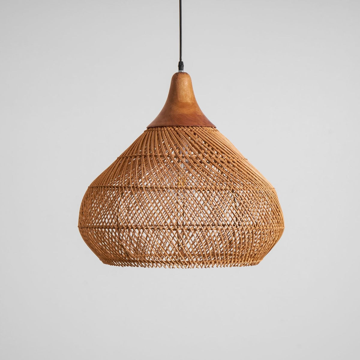Rattan Pendant Light, Woven Braided Hanging Lamp for Kitchen Island, Dining Room, 10 Sizes