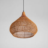 Rattan Pendant Light, Woven Braided Hanging Lamp for Kitchen Island, Dining Room, 10 Sizes