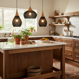 Rattan Pendant Light, Woven Braided Hanging Lamp for Kitchen Island, Dining Room, 10 Sizes