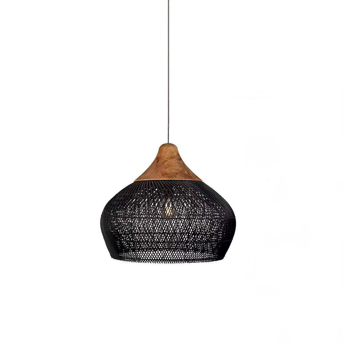 Rattan Pendant Light, Woven Braided Hanging Lamp for Kitchen Island, Dining Room, 10 Sizes