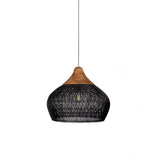 Rattan Pendant Light, Woven Braided Hanging Lamp for Kitchen Island, Dining Room, 10 Sizes