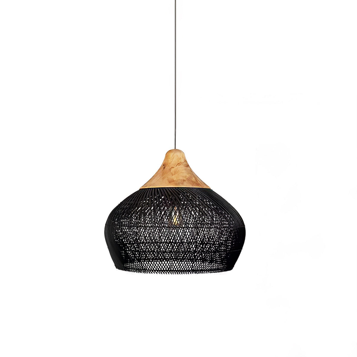 Rattan Pendant Light, Woven Braided Hanging Lamp for Kitchen Island, Dining Room, 10 Sizes