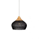 Rattan Pendant Light, Woven Braided Hanging Lamp for Kitchen Island, Dining Room, 10 Sizes