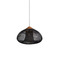 Dark Wood & Black Rattan