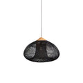 Natural Wood & Black Rattan