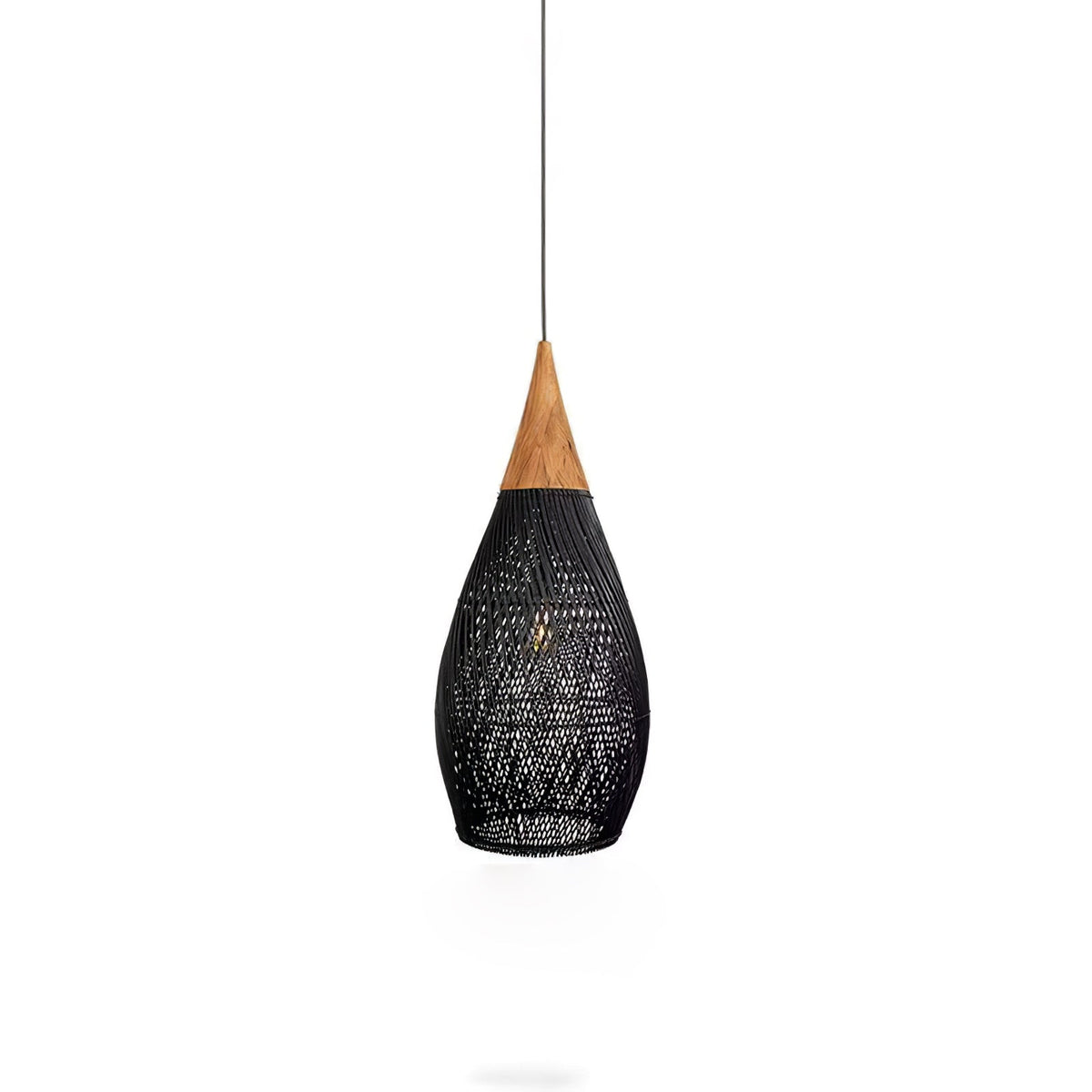 Rattan Pendant Light, Woven Braided Hanging Lamp for Kitchen Island, Dining Room, 10 Sizes