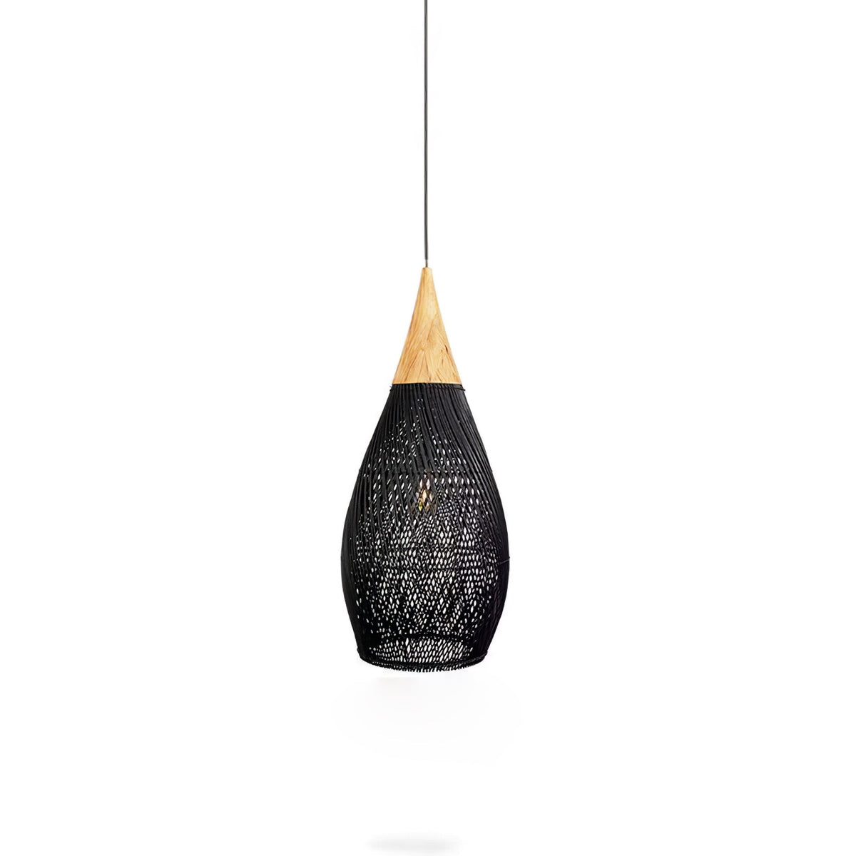 Rattan Pendant Light, Woven Braided Hanging Lamp for Kitchen Island, Dining Room, 10 Sizes