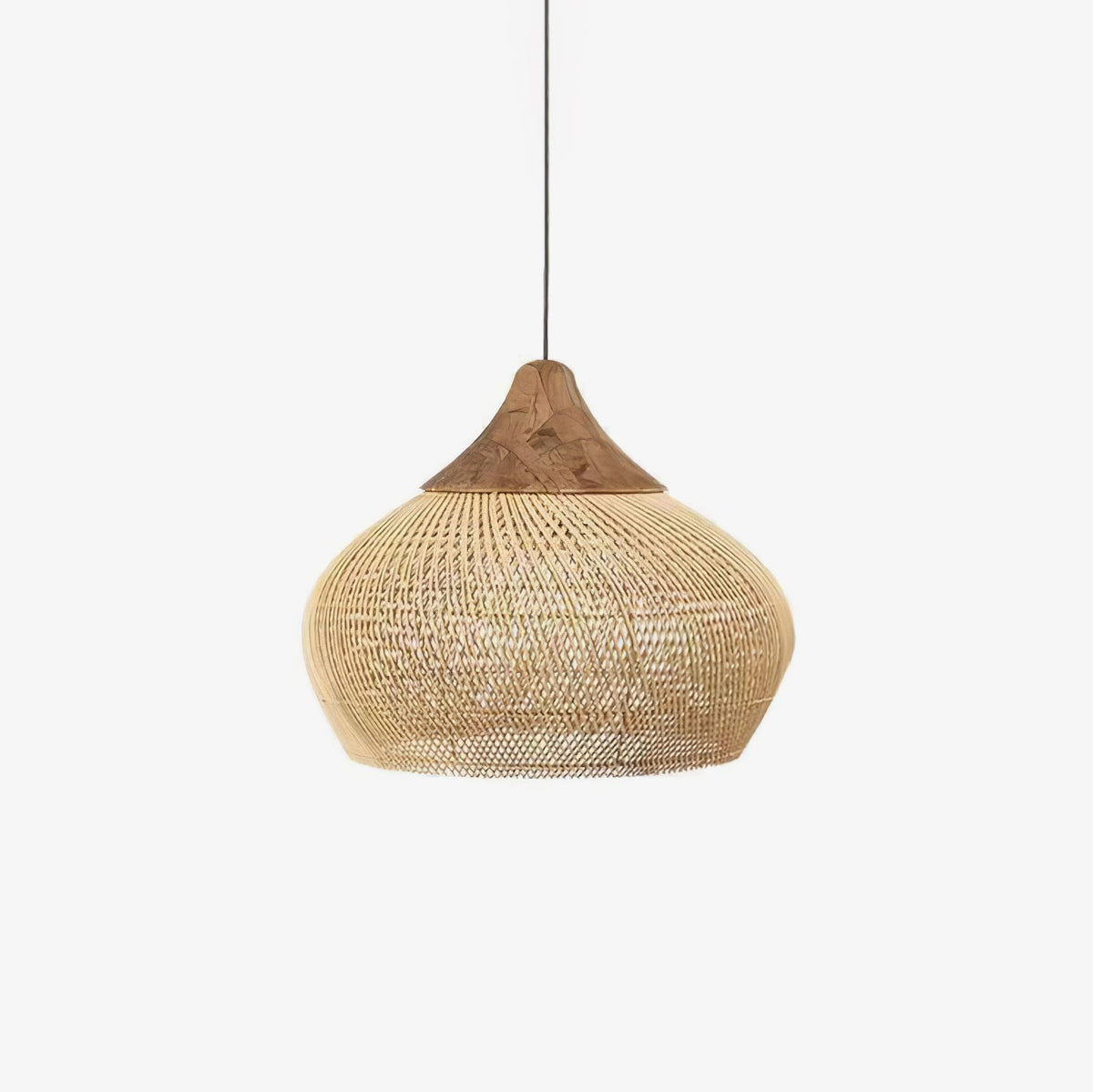 Rattan Pendant Light, Woven Braided Hanging Lamp for Kitchen Island, Dining Room, 10 Sizes