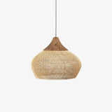 Rattan Pendant Light, Woven Braided Hanging Lamp for Kitchen Island, Dining Room, 10 Sizes