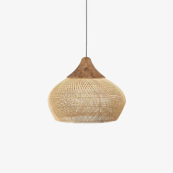 Rattan Pendant Light, Woven Braided Hanging Lamp for Kitchen Island, Dining Room, 10 Sizes