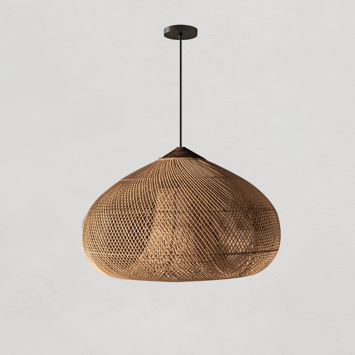 Rattan Pendant Light, Woven Braided Hanging Lamp for Kitchen Island, Dining Room, 10 Sizes