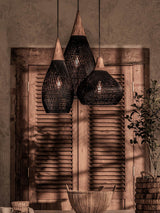 Rattan Pendant Light, Woven Braided Hanging Lamp for Kitchen Island, Dining Room, 10 Sizes