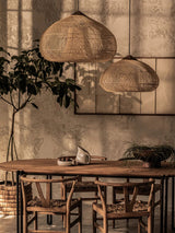 Rattan Pendant Light, Woven Braided Hanging Lamp for Kitchen Island, Dining Room, 10 Sizes