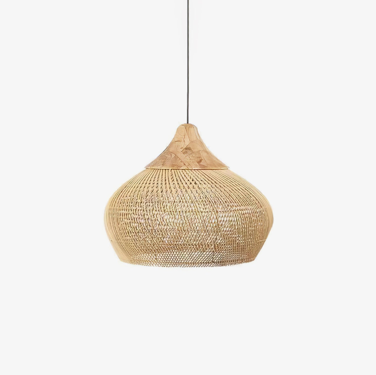 Rattan Pendant Light, Woven Braided Hanging Lamp for Kitchen Island, Dining Room, 10 Sizes
