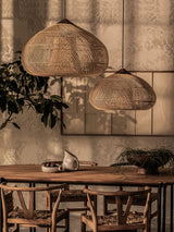 Rattan Pendant Light, Woven Braided Hanging Lamp for Kitchen Island, Dining Room, 10 Sizes