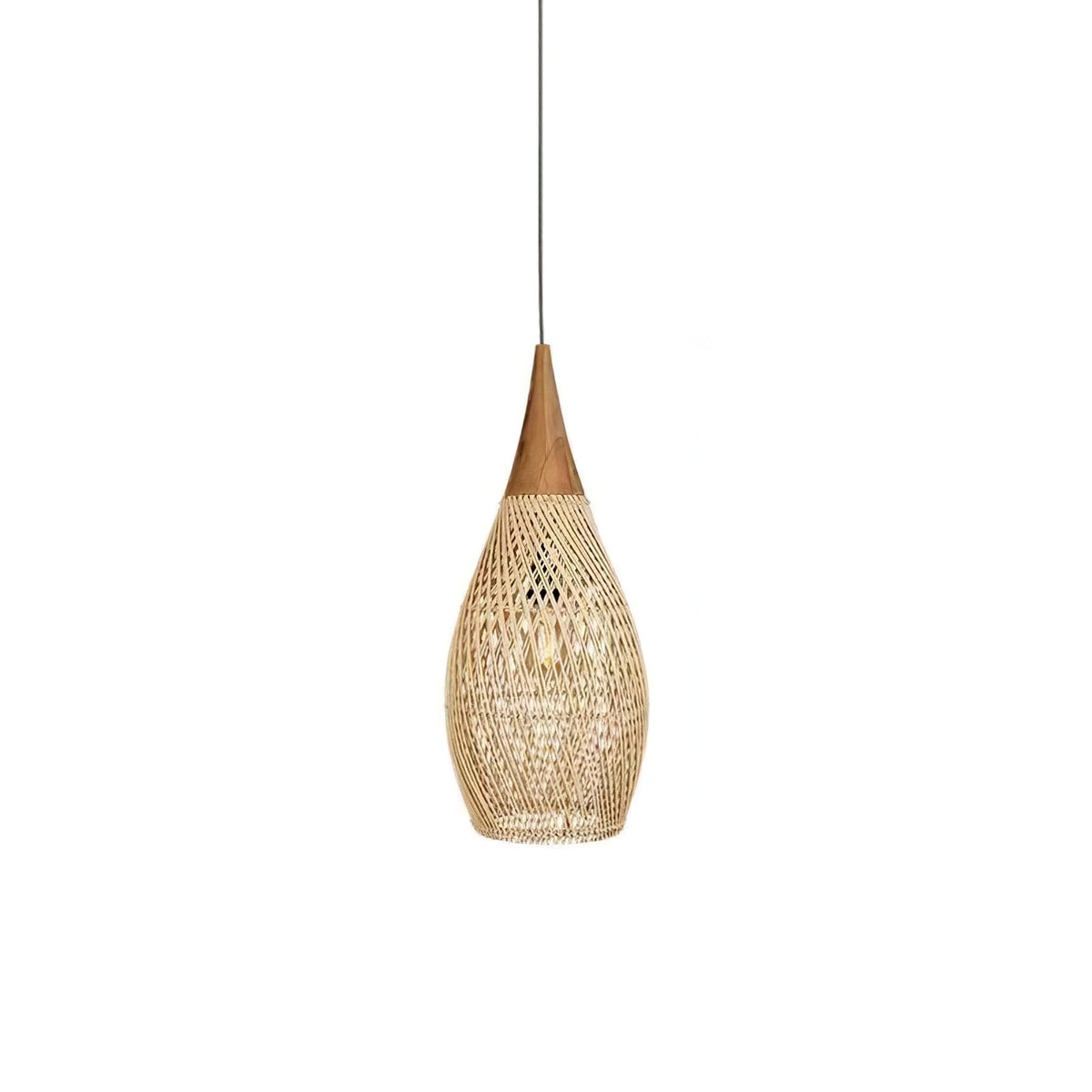 Rattan Pendant Light, Woven Braided Hanging Lamp for Kitchen Island, Dining Room, 10 Sizes
