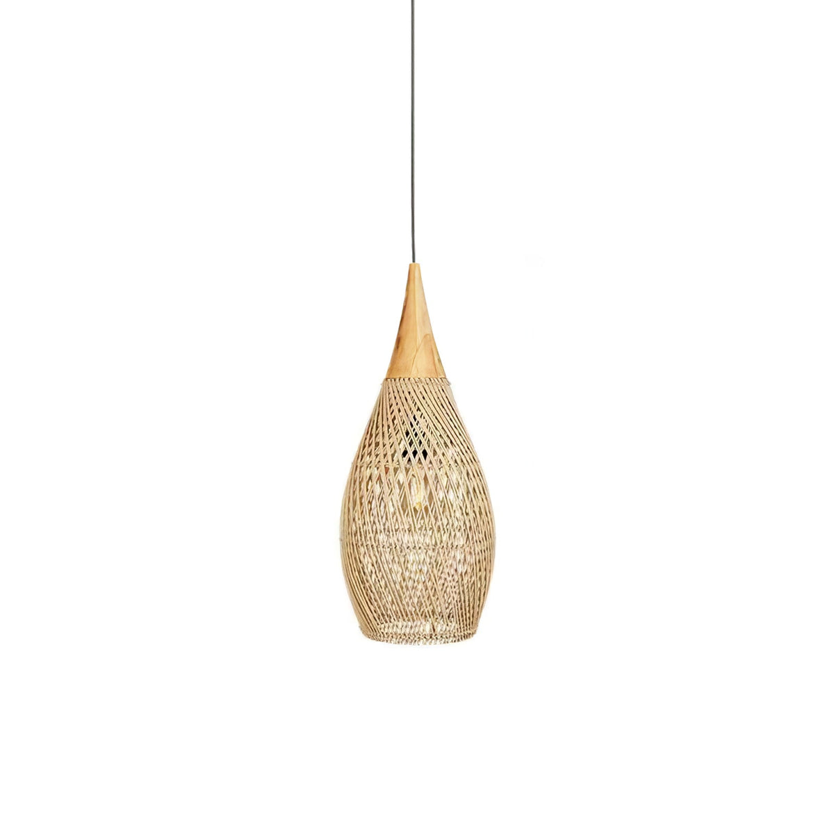 Rattan Pendant Light, Woven Braided Hanging Lamp for Kitchen Island, Dining Room, 10 Sizes