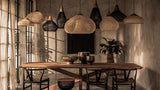 Rattan Pendant Light, Woven Braided Hanging Lamp for Kitchen Island, Dining Room, 10 Sizes