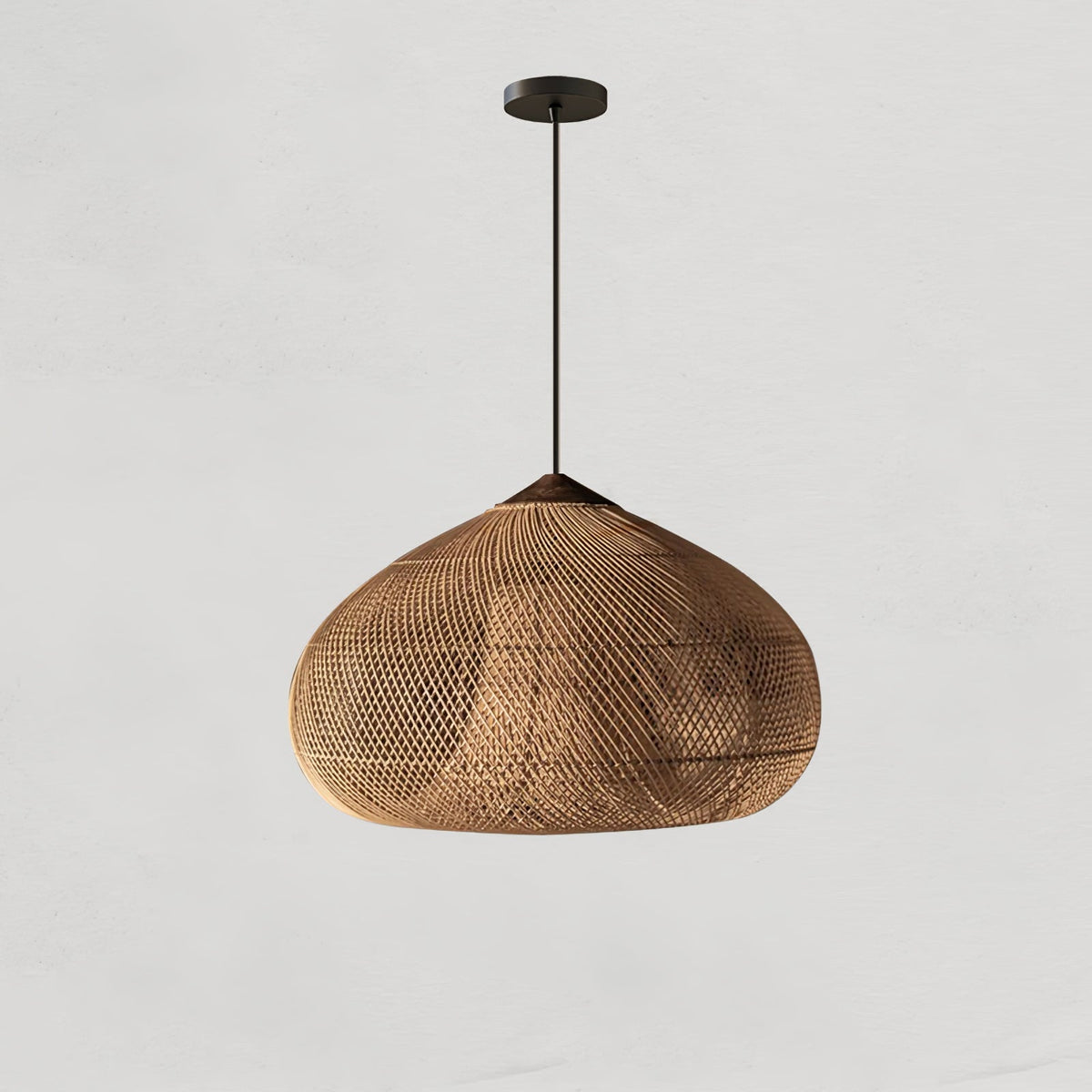Rattan Pendant Light, Woven Braided Hanging Lamp for Kitchen Island, Dining Room, 10 Sizes