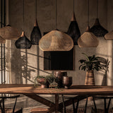 Rattan Pendant Light, Woven Braided Hanging Lamp for Kitchen Island, Dining Room, 10 Sizes