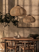 Rattan Pendant Light, Woven Braided Hanging Lamp for Kitchen Island, Dining Room, 10 Sizes