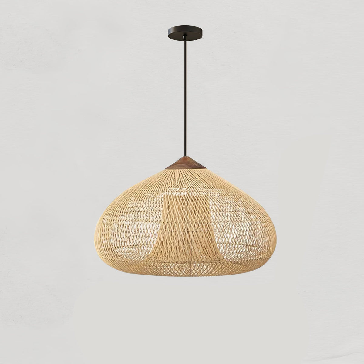 Rattan Pendant Light, Woven Braided Hanging Lamp for Kitchen Island, Dining Room, 10 Sizes